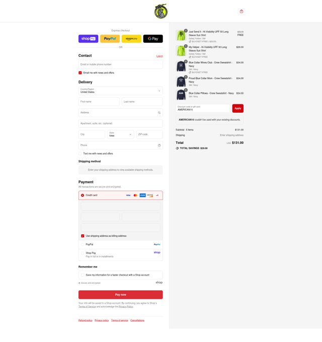Armed American Supply checkout page showing Armed American Supply promo code box | Screenshot taken by SimplyCodes community member on Aug 25, 2025