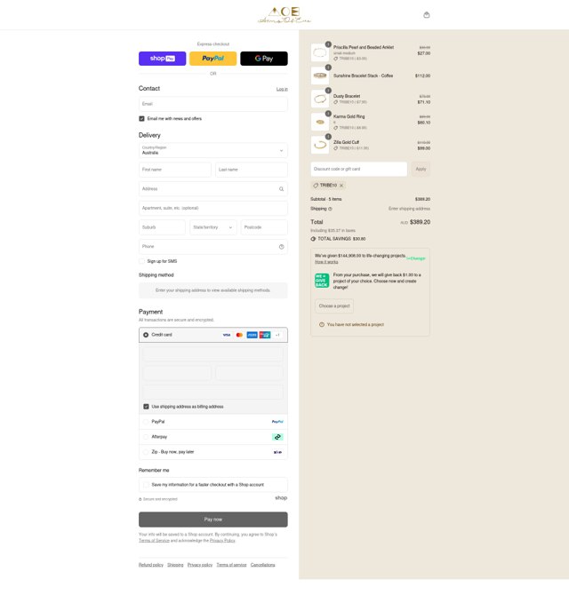Arms of Eve checkout page showing Arms of Eve discount code box | Screenshot taken by SimplyCodes community member on Aug 12, 2025