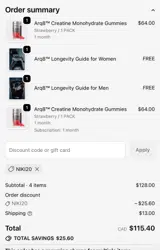 Arq8 coupon verification screenshot