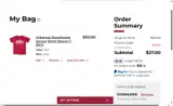Arkansas Razorbacks coupon verification screenshot