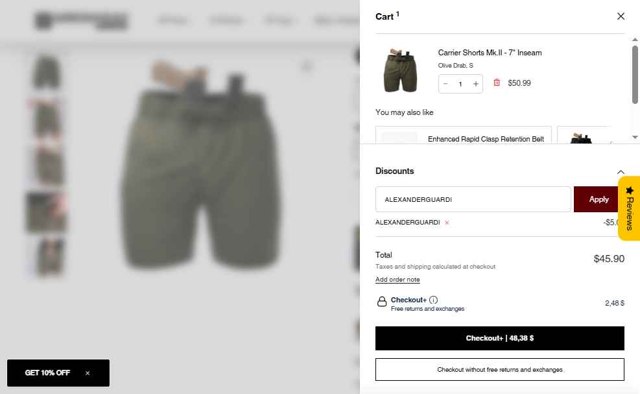 Arrowhead Tactical Apparel checkout page showing Arrowhead Tactical Apparel discount code box | Screenshot taken by SimplyCodes community member on Aug 27, 2025