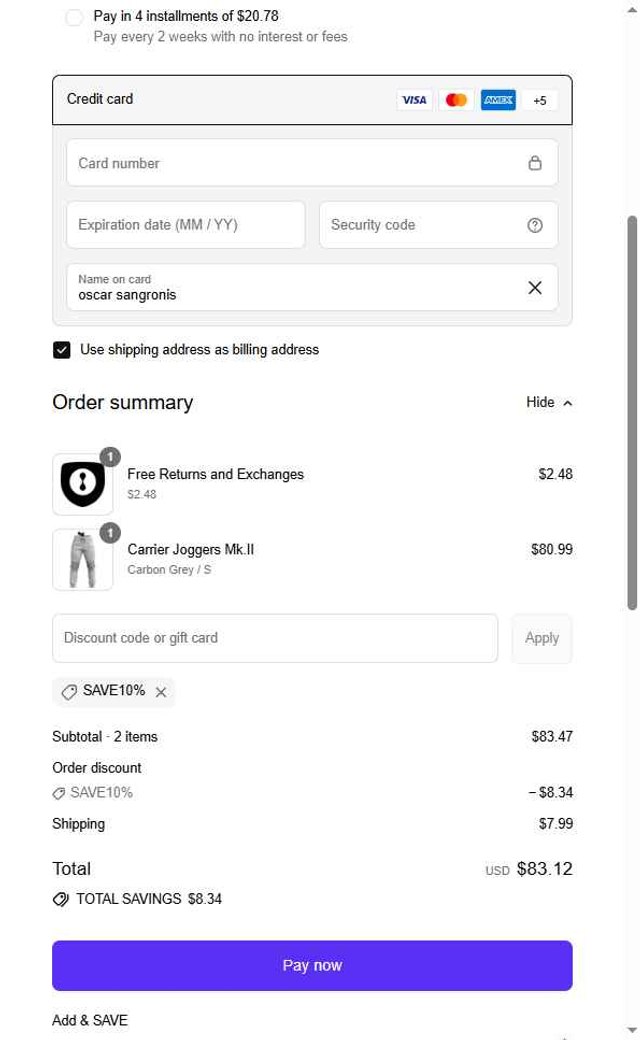 Arrowhead Tactical Apparel checkout page showing Arrowhead Tactical Apparel discount code box | Screenshot taken by SimplyCodes community member on Aug 27, 2025