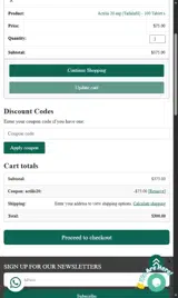 Arrowmeds coupon verification screenshot