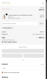 WELCOME20 coupon verification screenshot