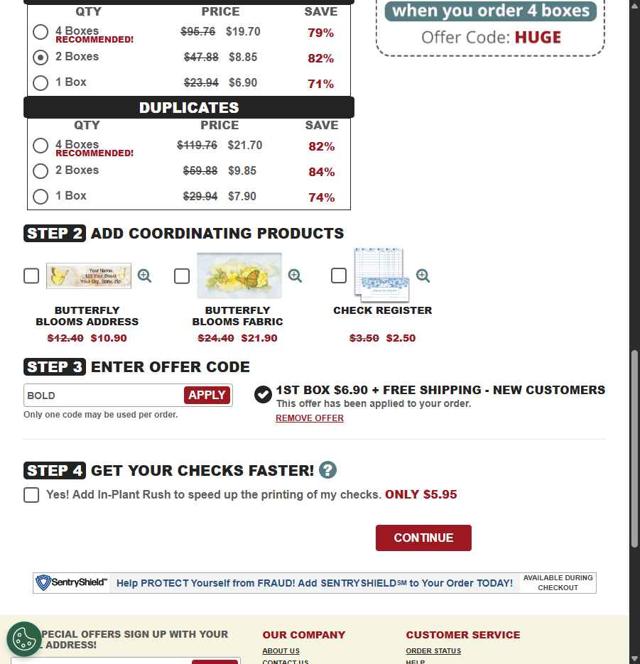 Artistic Checks checkout page showing Artistic Checks coupon code box | Screenshot taken by SimplyCodes community member on Jul 21, 2025
