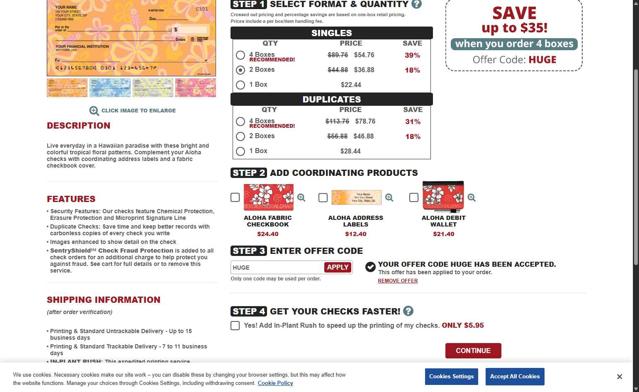Artistic Checks checkout page showing Artistic Checks coupon code box | Screenshot taken by SimplyCodes community member on Aug 19, 2025