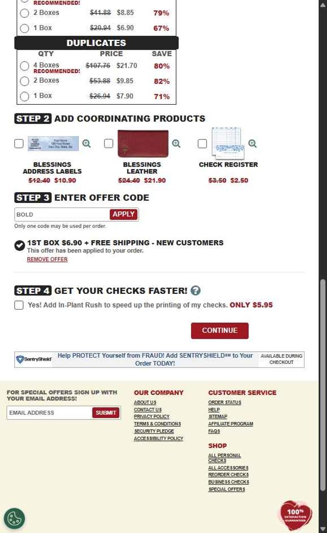 Artistic Checks checkout page showing Artistic Checks coupon code box | Screenshot taken by SimplyCodes community member on Jul 21, 2025