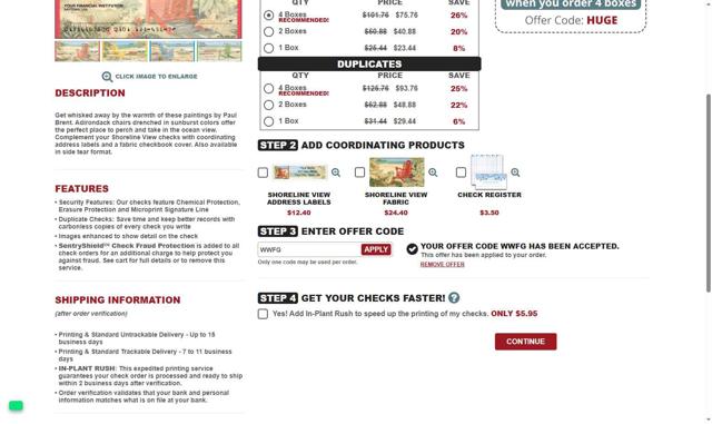 Artistic Checks checkout page showing Artistic Checks coupon code box | Screenshot taken by SimplyCodes community member on Aug 16, 2025