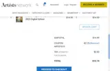 Artists15 coupon verification screenshot