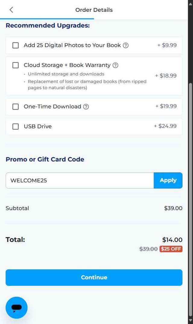 Artkive checkout page showing Artkive promo code box | Screenshot taken by SimplyCodes community member on Sep 8, 2025