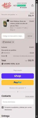 MOON20 coupon verification screenshot