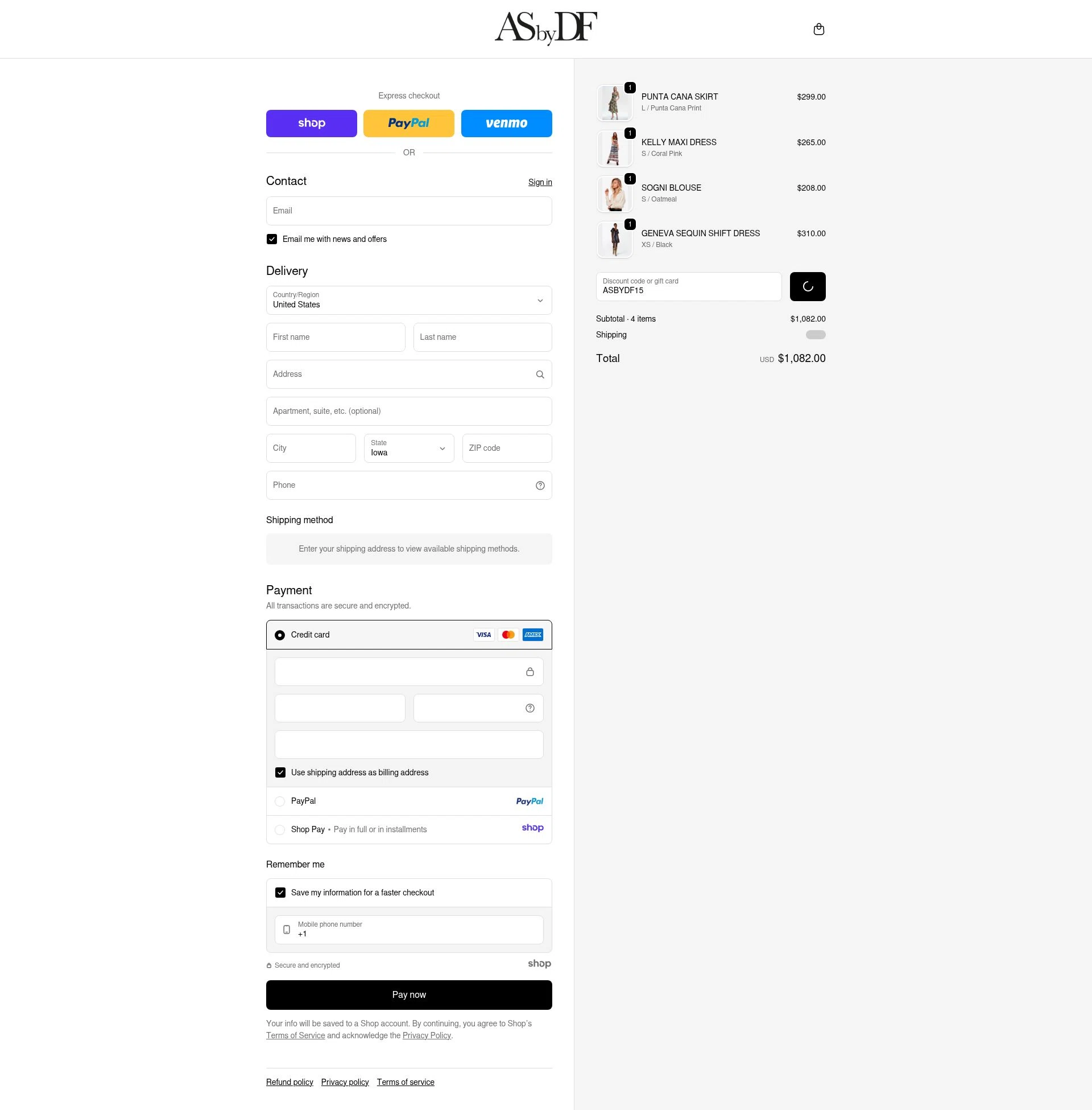 AS By DF checkout page showing AS By DF promo code box | Screenshot taken by SimplyCodes community member on Dec 17, 2025