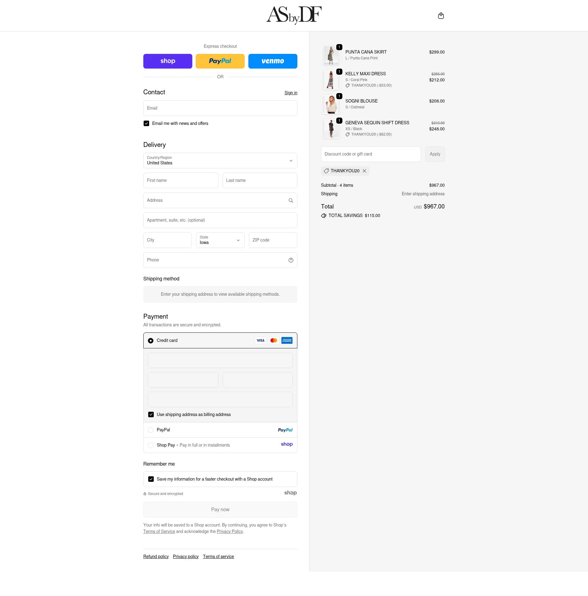 AS By DF checkout page showing AS By DF promo code box | Screenshot taken by SimplyCodes community member on Dec 11, 2025