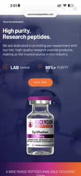 Ascension Peptides coupon verification screenshot