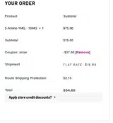 Ascension Peptides coupon verification screenshot