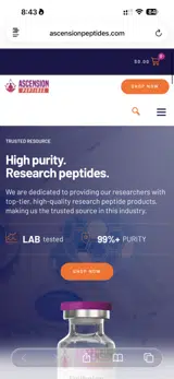 Ascension Peptides coupon verification screenshot