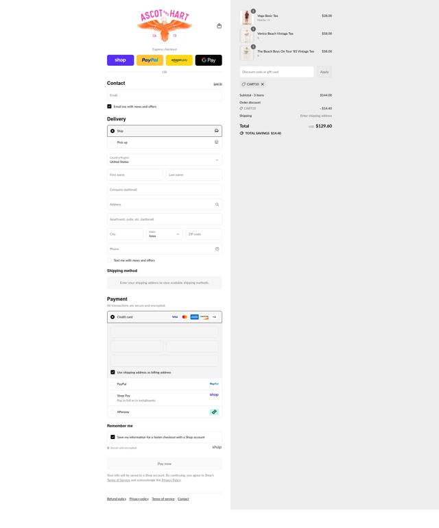 Ascot+Hart checkout page showing Ascot+Hart promo code box | Screenshot taken by SimplyCodes community member on Sep 6, 2025