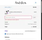 Asēdos coupon verification screenshot