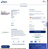 ASICS coupon verification screenshot