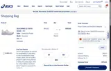 ASICS coupon verification screenshot