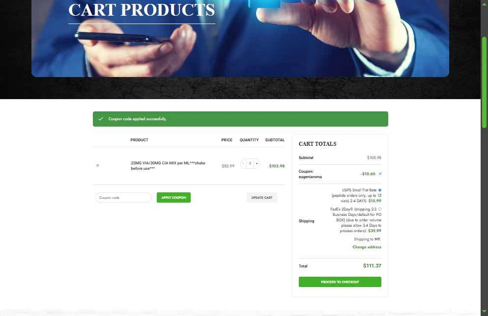 ASN Labs checkout page showing ASN Labs promo code box | Screenshot taken by SimplyCodes community member on Jan 1, 2026
