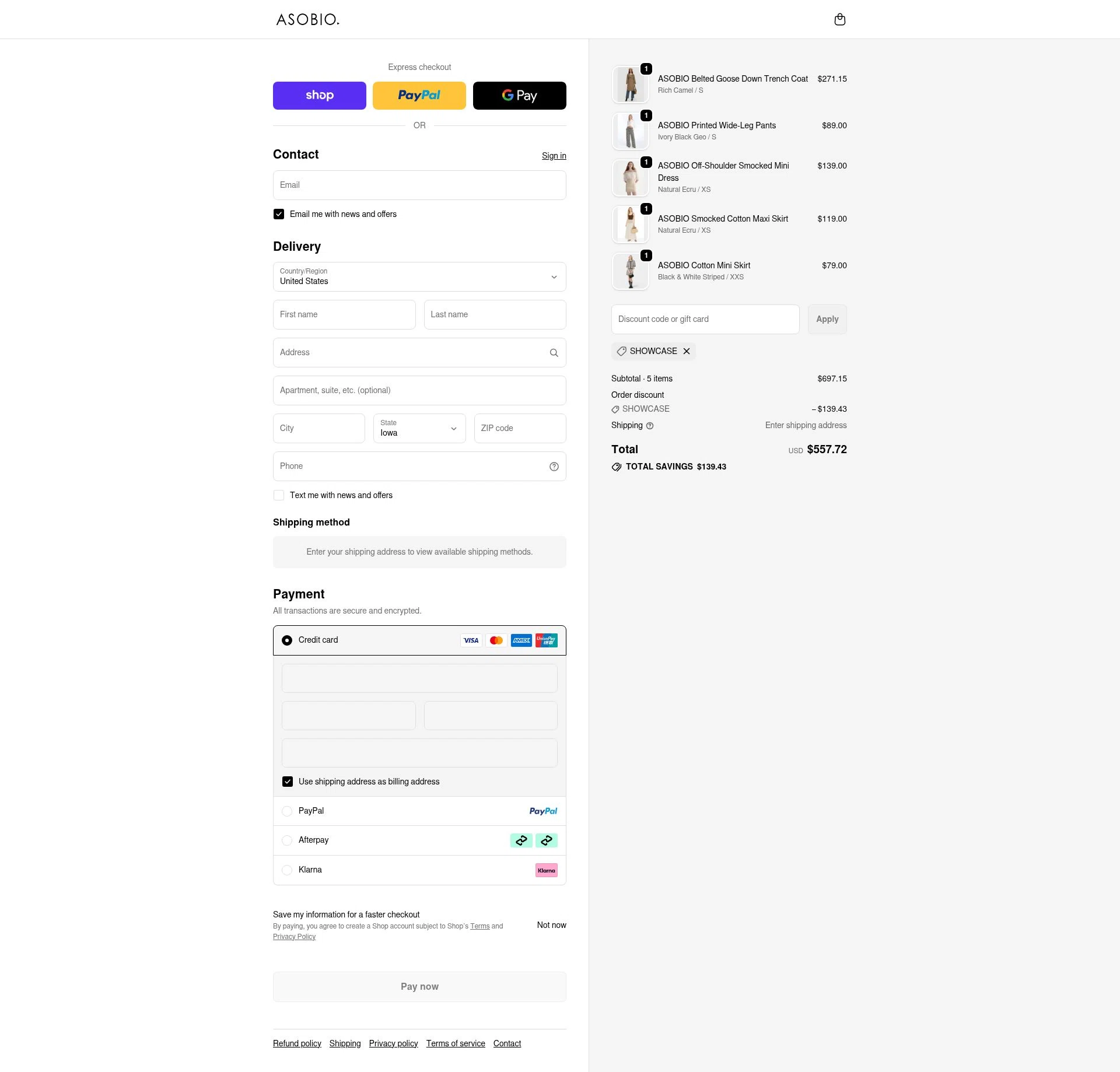 ASOBIO checkout page showing ASOBIO promo code box | Screenshot taken by SimplyCodes community member on Feb 17, 2026