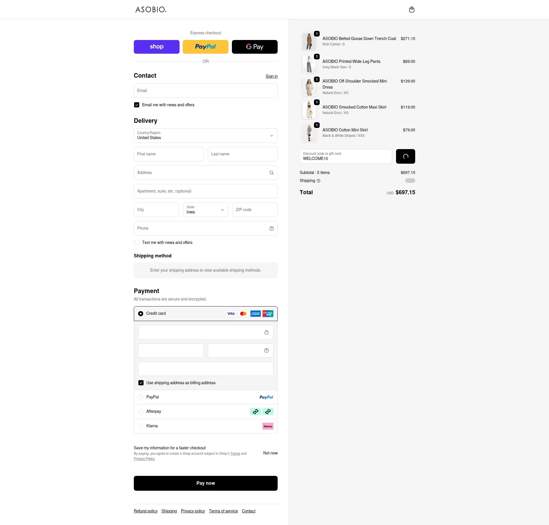 ASOBIO checkout page showing ASOBIO promo code box | Screenshot taken by SimplyCodes community member on Feb 17, 2026