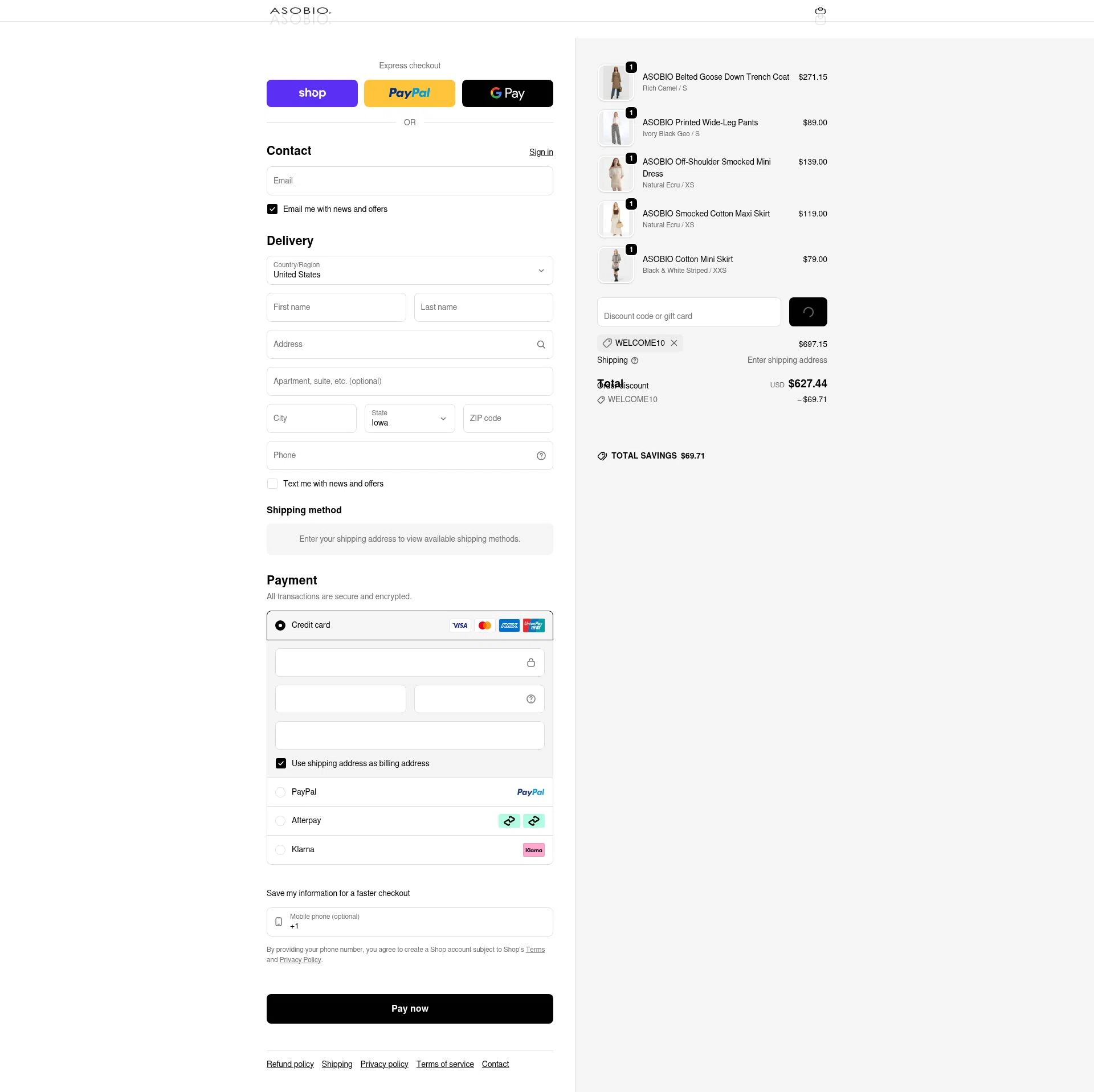 ASOBIO checkout page showing ASOBIO promo code box | Screenshot taken by SimplyCodes community member on Feb 13, 2026