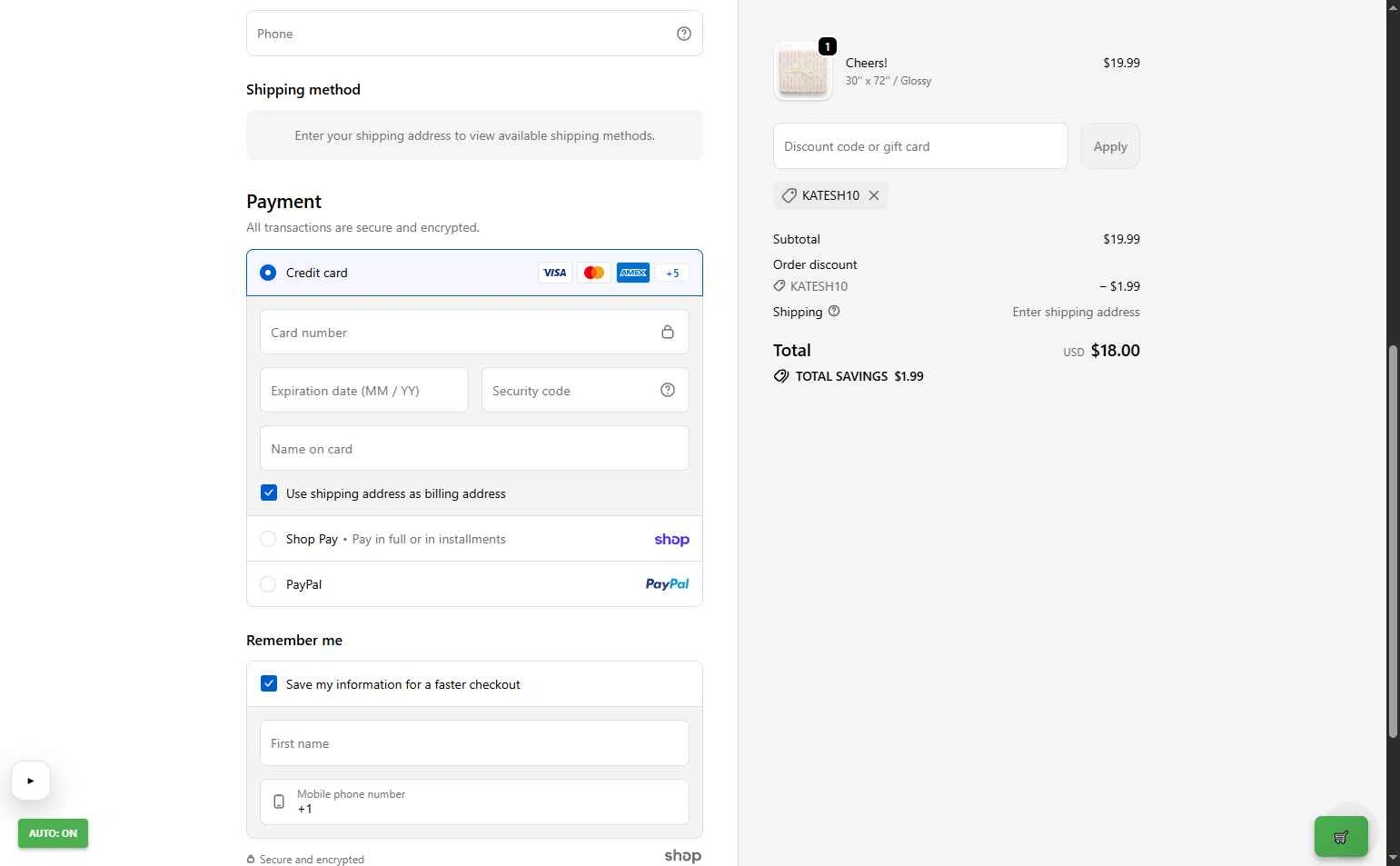 Aspen & Arlo checkout page showing Aspen & Arlo discount code box | Screenshot taken by SimplyCodes community member on Jan 29, 2026