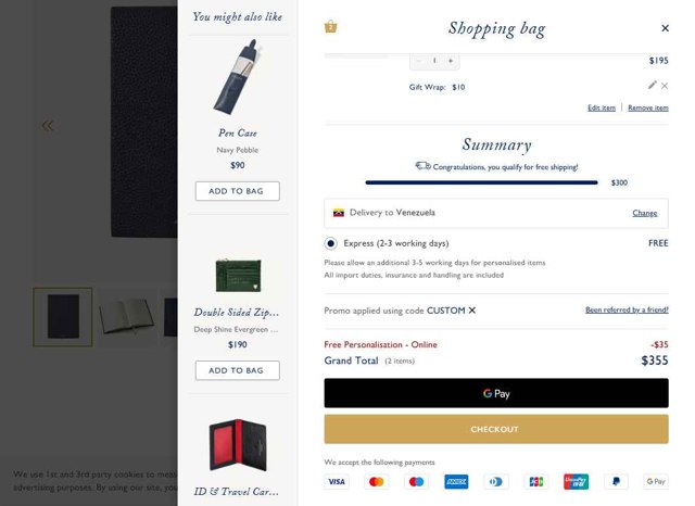 Aspinal of London checkout page showing Aspinal of London discount code box | Screenshot taken by SimplyCodes community member on Aug 20, 2025