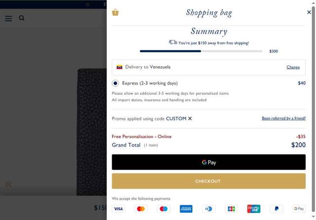 Aspinal of London checkout page showing Aspinal of London discount code box | Screenshot taken by SimplyCodes community member on Sep 11, 2025