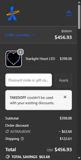 TAKE5OFF coupon verification screenshot