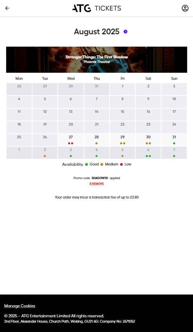 ATG Tickets checkout page showing ATG Tickets discount code box | Screenshot taken by SimplyCodes community member on Aug 27, 2025