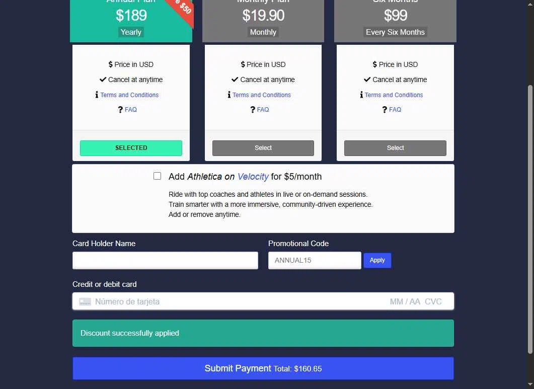 Athletica checkout page showing Athletica discount code box | Screenshot taken by SimplyCodes community member on Dec 15, 2025