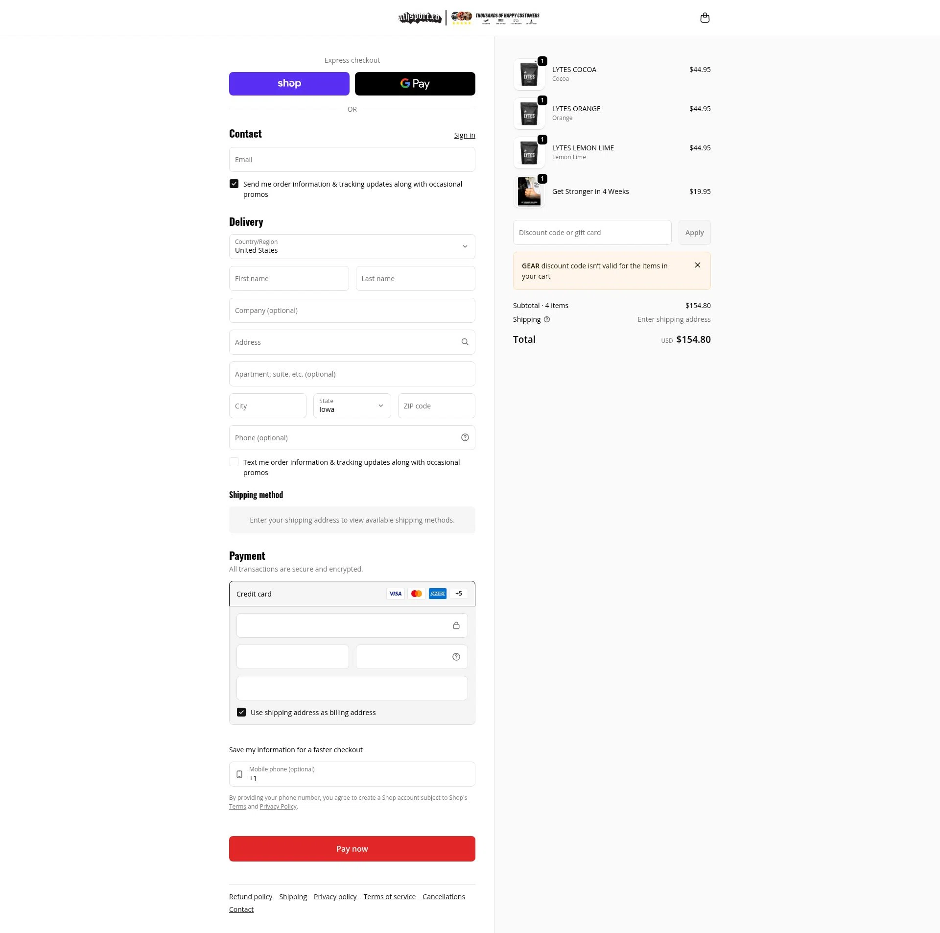 ATH checkout page showing ATH discount code box | Screenshot taken by SimplyCodes community member on Feb 10, 2026