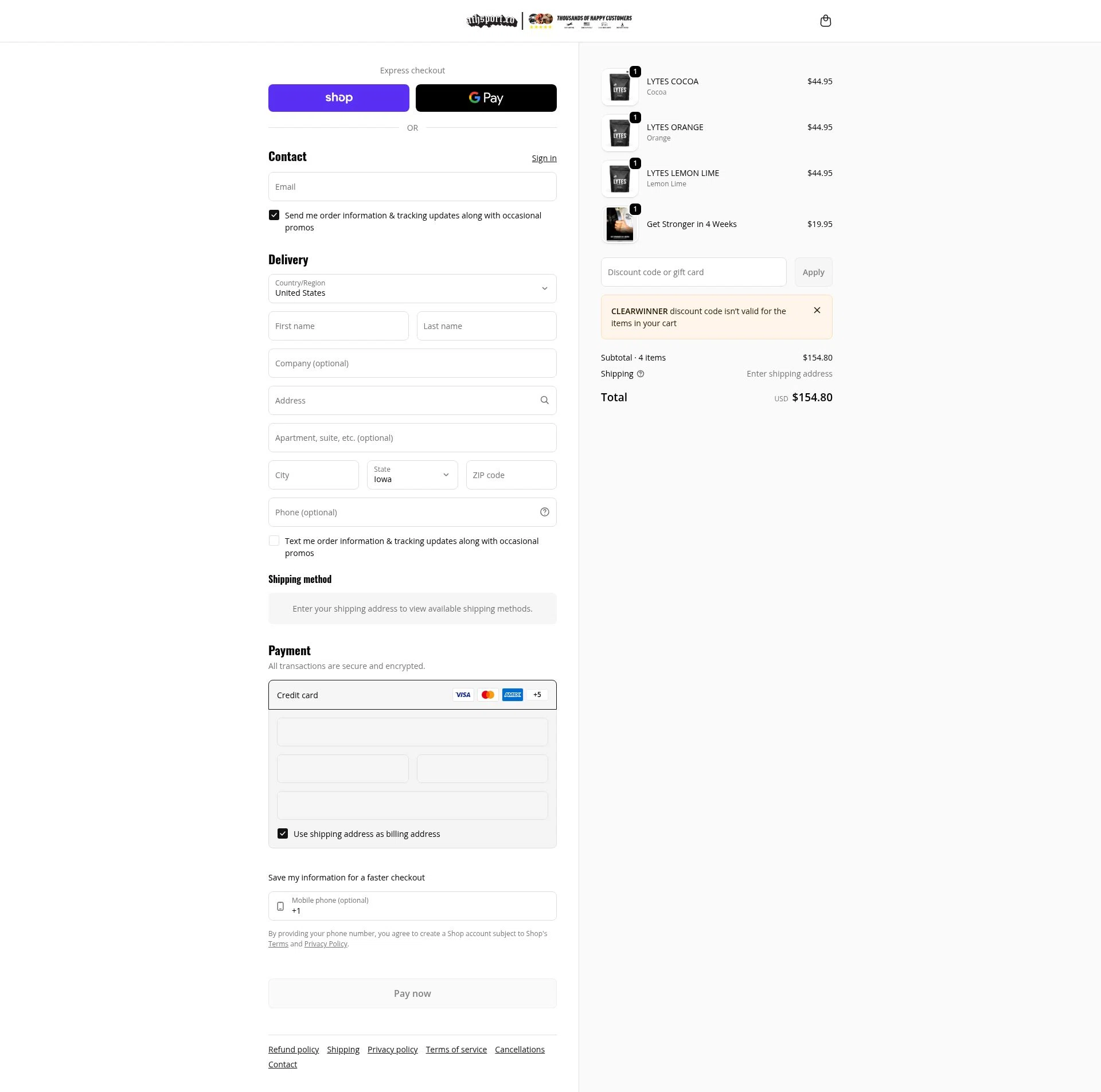 ATH checkout page showing ATH discount code box | Screenshot taken by SimplyCodes community member on Feb 10, 2026