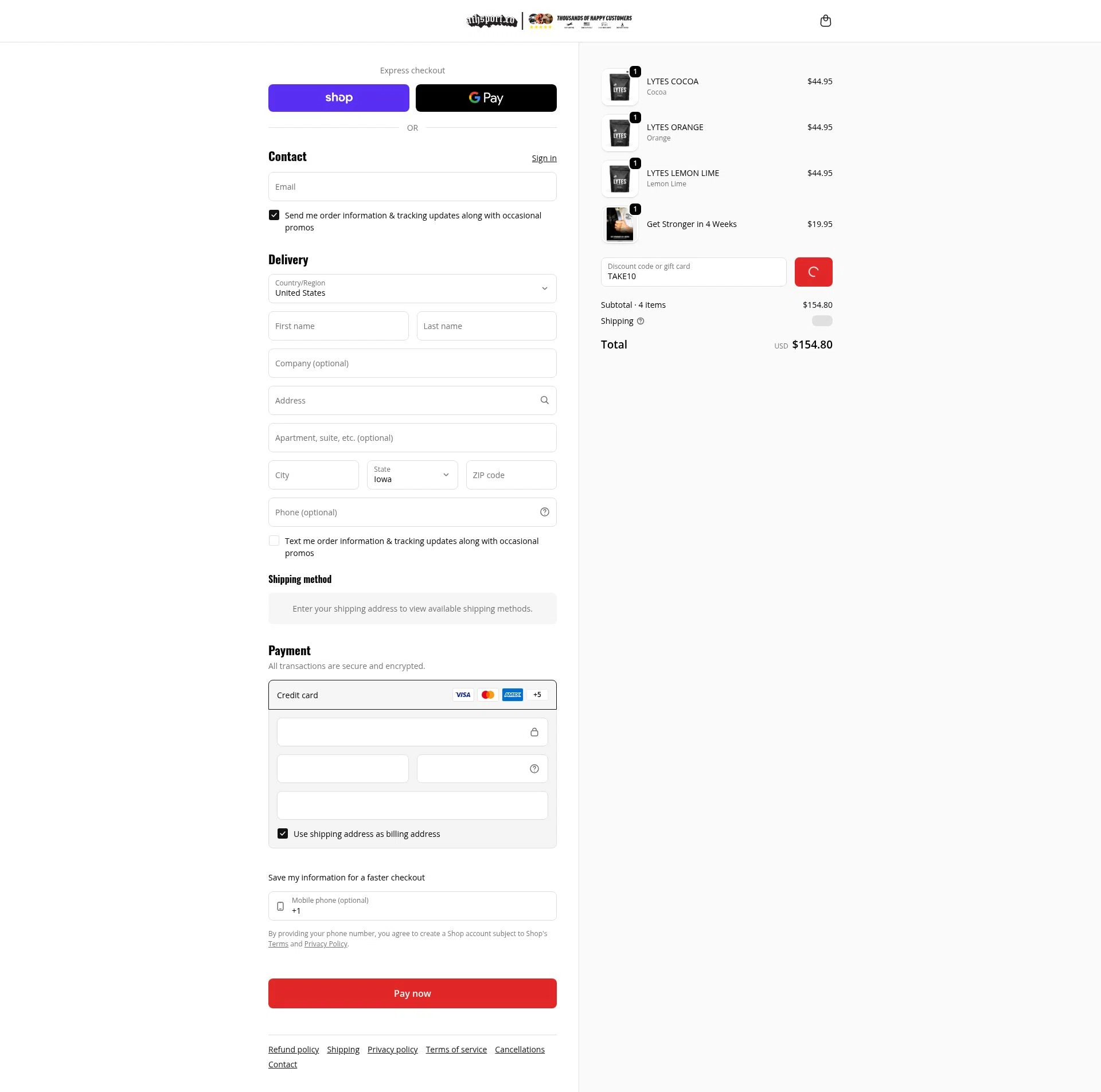 ATH checkout page showing ATH discount code box | Screenshot taken by SimplyCodes community member on Feb 10, 2026