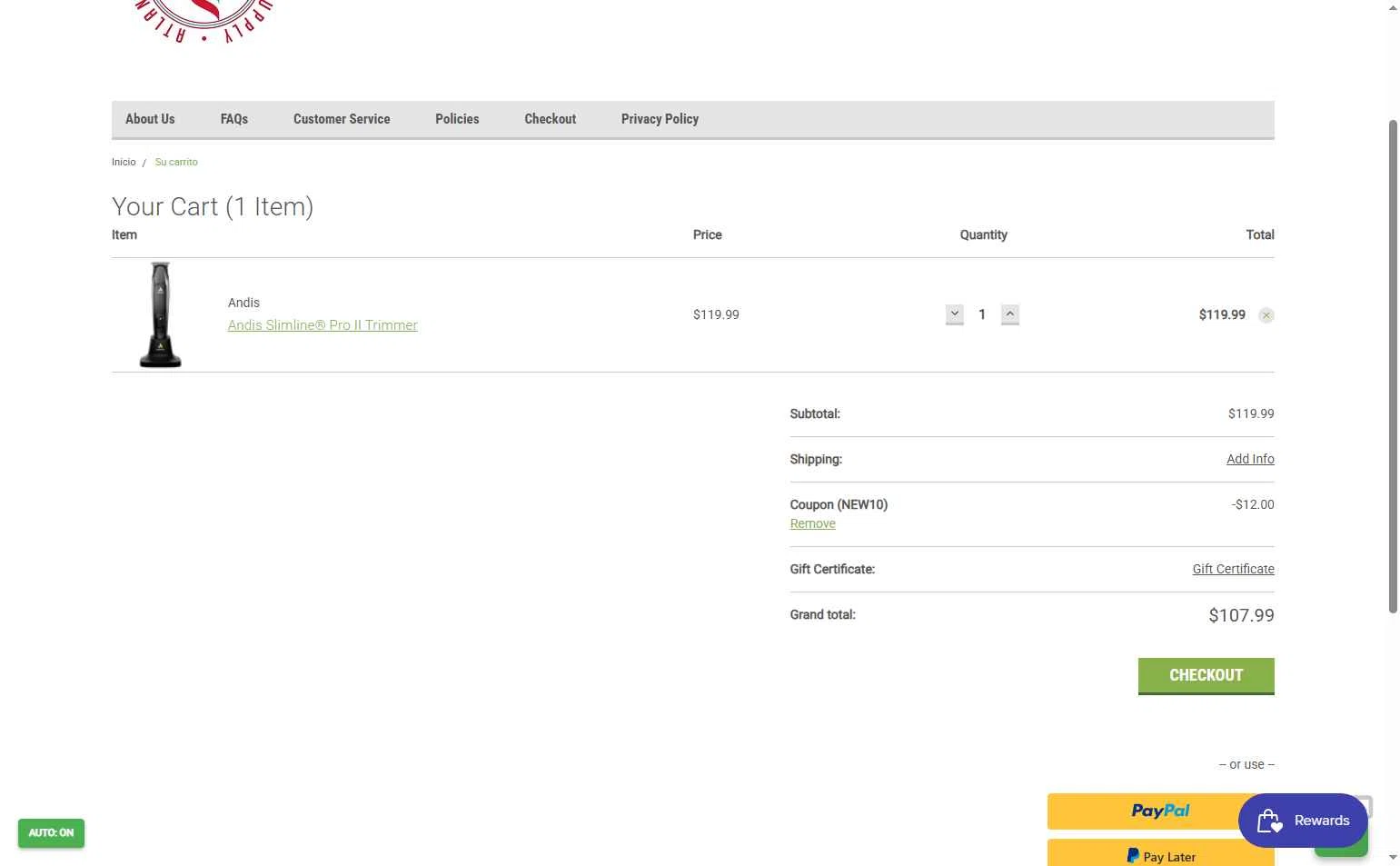 Atlanta Barber checkout page showing Atlanta Barber promo code box | Screenshot taken by SimplyCodes community member on Oct 27, 2025