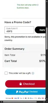 49FS coupon verification screenshot