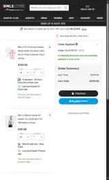 MLSFREE50 coupon verification screenshot