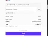 WELCOME$ coupon verification screenshot