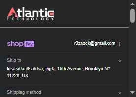 Atlantic Technology checkout page showing Atlantic Technology promo code box | Screenshot taken by SimplyCodes community member on Aug 19, 2025