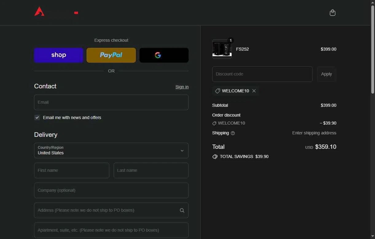 Atlantic Technology checkout page showing Atlantic Technology promo code box | Screenshot taken by SimplyCodes community member on Sep 17, 2025