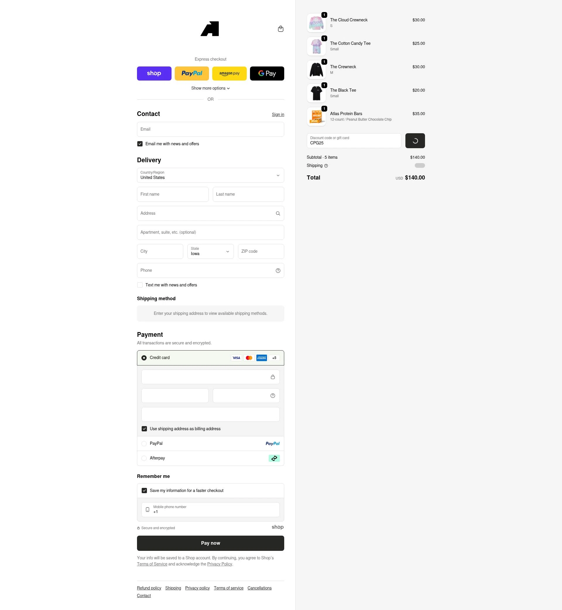 Atlas Bar checkout page showing Atlas Bar discount code box | Screenshot taken by SimplyCodes community member on Jan 6, 2026
