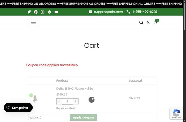 ATL Rx checkout page showing ATL Rx promo code box | Screenshot taken by SimplyCodes community member on Jul 23, 2025