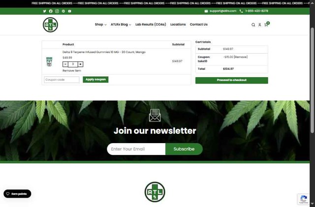 ATL Rx checkout page showing ATL Rx promo code box | Screenshot taken by SimplyCodes community member on Aug 25, 2025