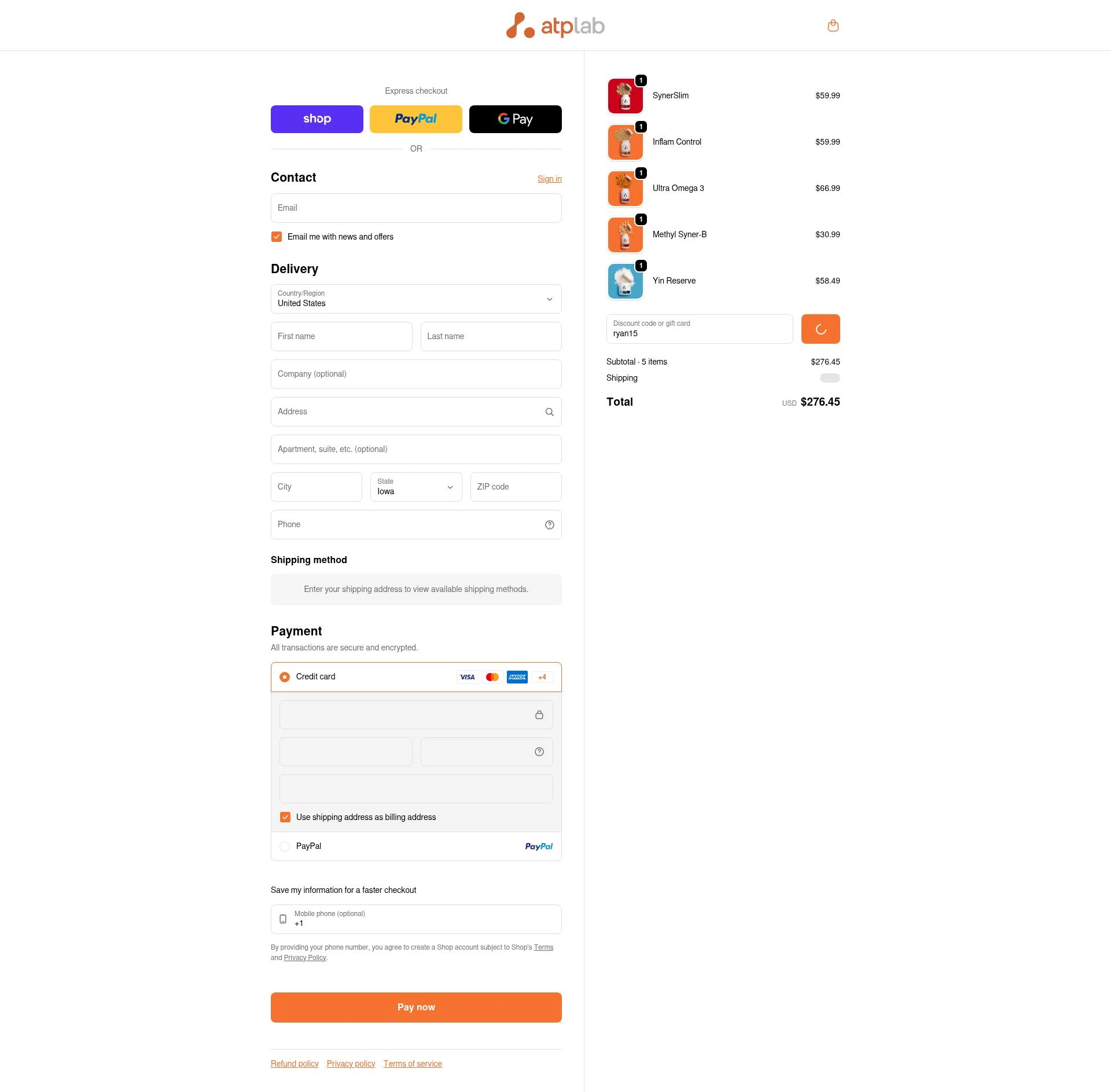 ATP checkout page showing ATP promo code box | Screenshot taken by SimplyCodes community member on Feb 10, 2026