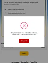 Lack coupon verification screenshot