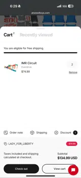 LADY_FOR_LIBERTY coupon verification screenshot
