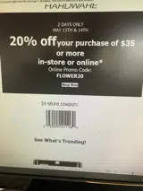FLOWER20 coupon verification screenshot